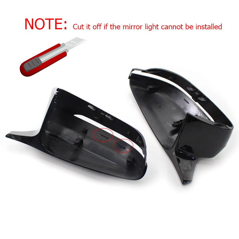M Style Side Mirror Cover Caps For BMW 3 Series G20/G30 2019~2026 Glossy Black