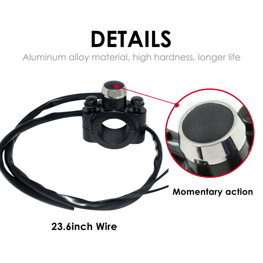 7/8″ Aluminum Motorcycle Horn Switch Momentary Button Electric Power Start 12V