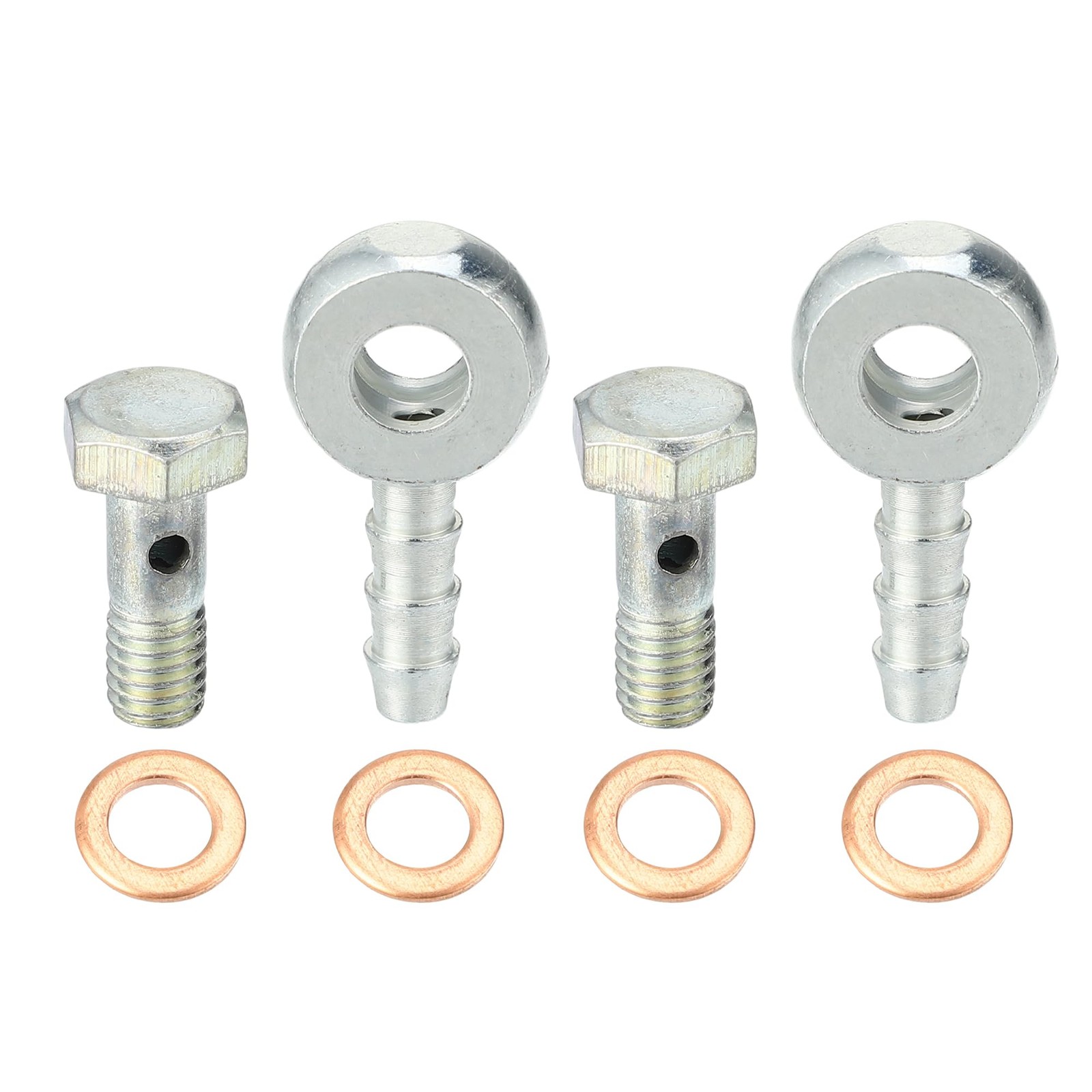 ACROPIX 6mm ID OD Banjo Bolt Hose 1.14″x0.59″, Silver Tone Copper