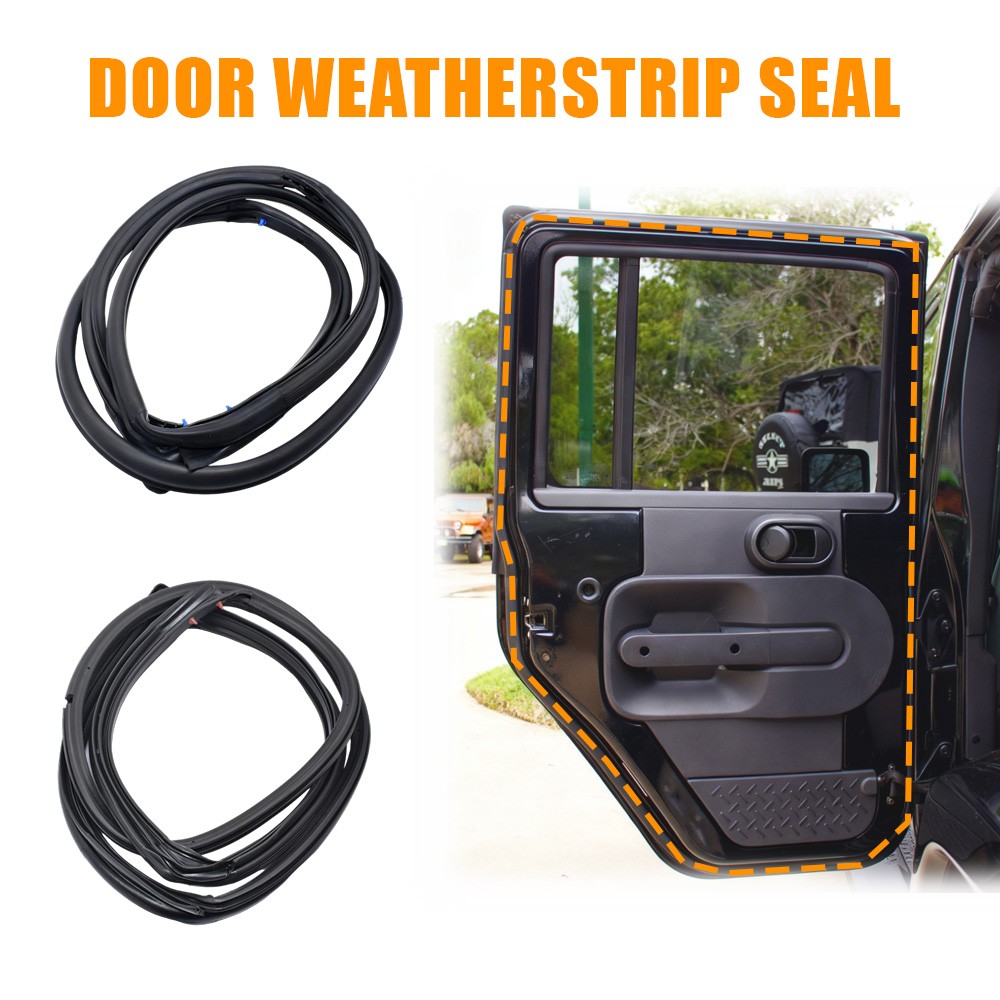 Front Full Door Weatherstrip Seal Left Right Side for 2007-2018 Jeep Wrangler JK