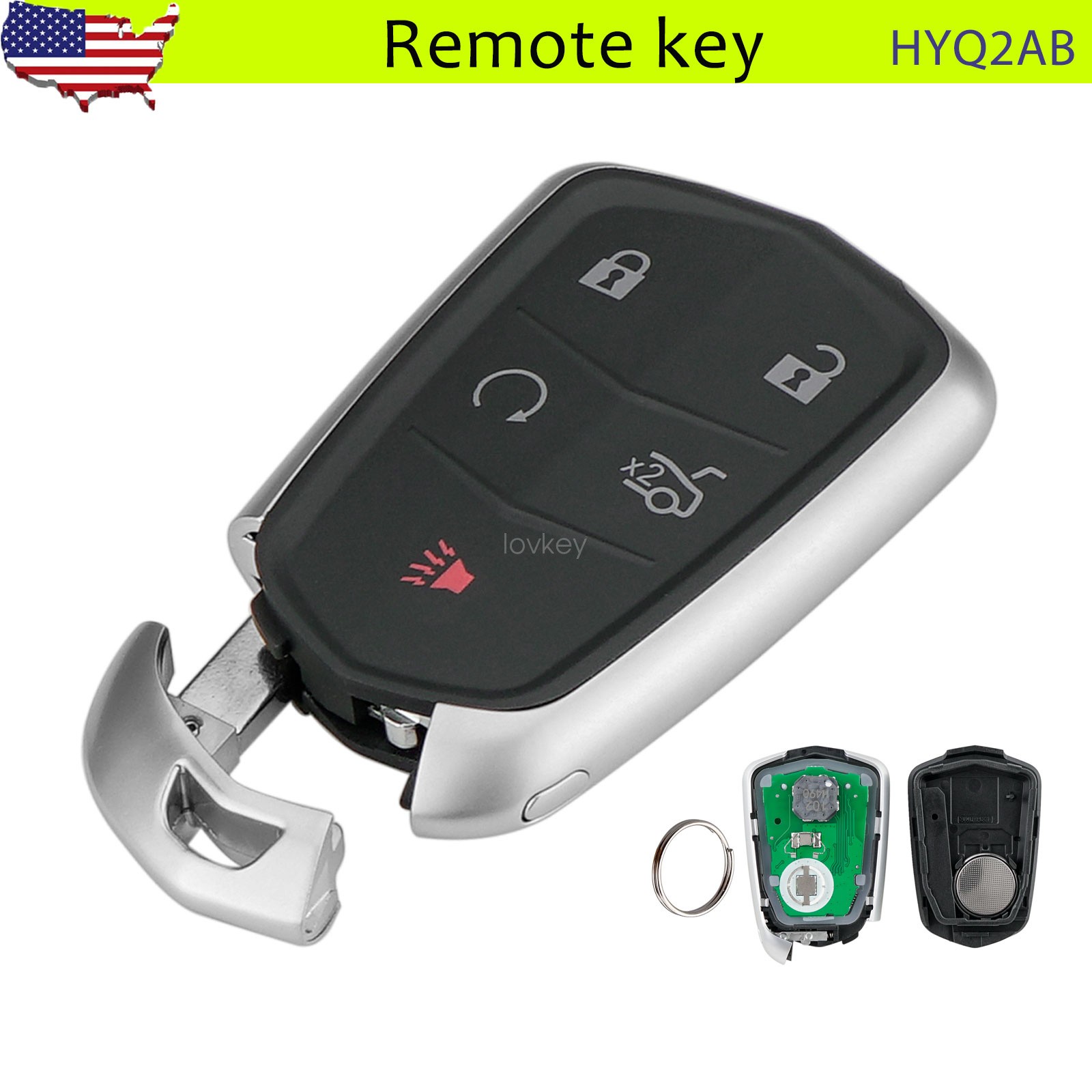 For 2015 2016 2017 2018 2019 Cadillac ATS CTS XTS Remote Control Key Fob HYQ2AB
