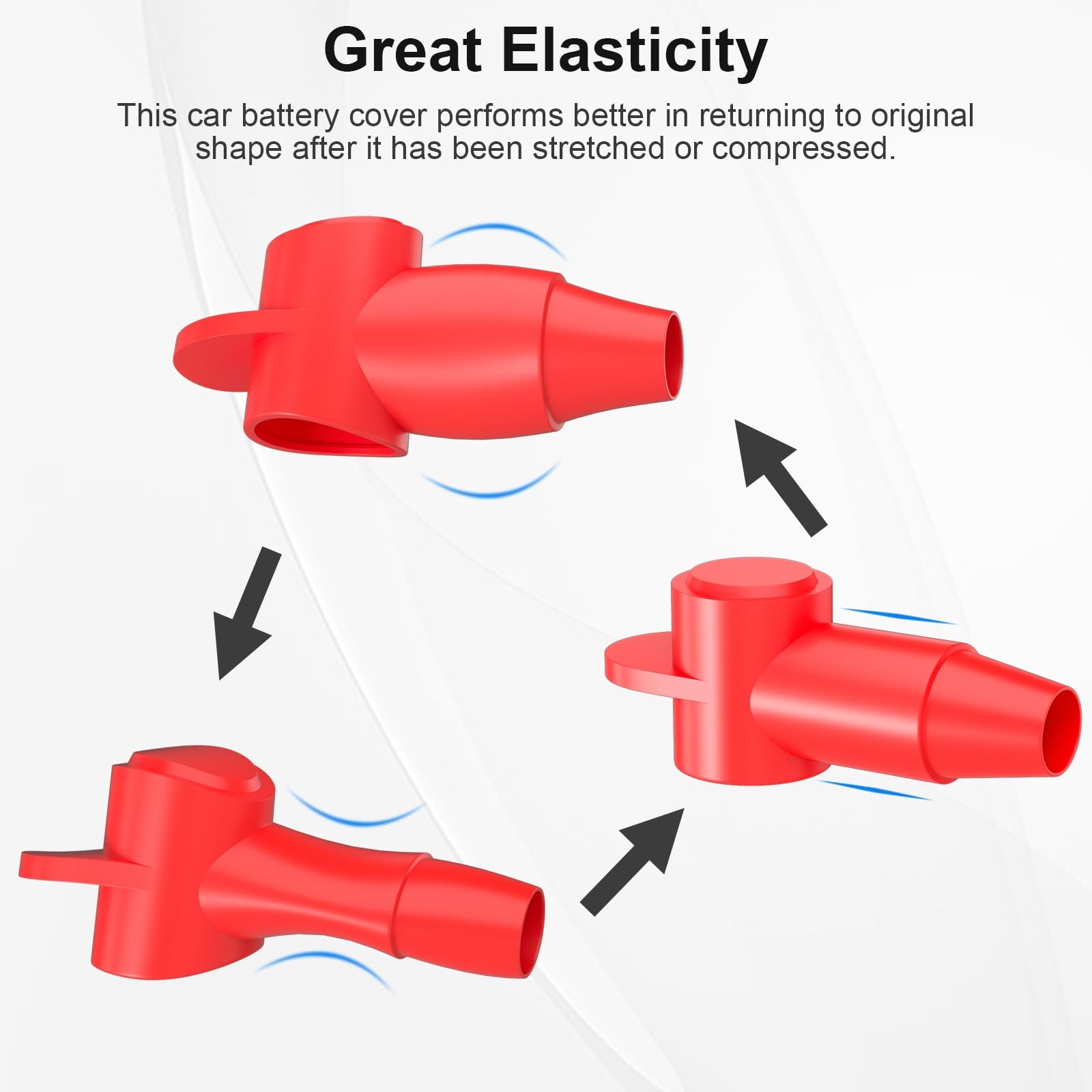 BetyBedy 10 Pack Silicone Battery Terminal 10 AWG – 4 AWG, Black and Red