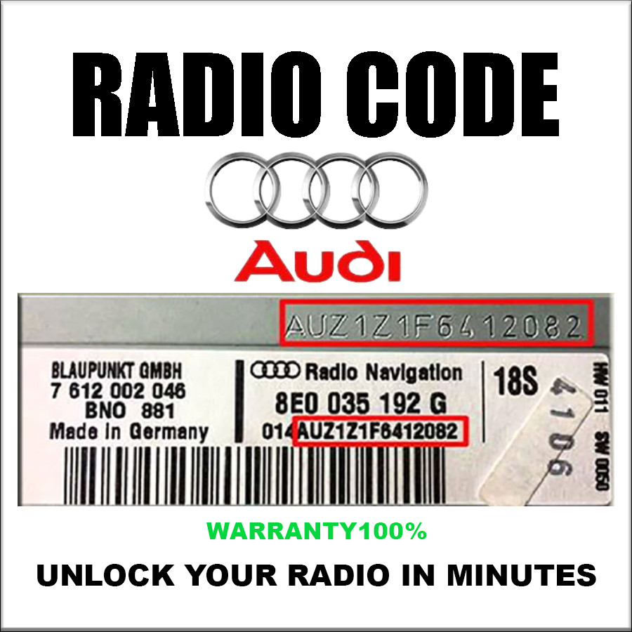 Audi Radio Unlock Code Service – All Models Concert Chorus RNS-E