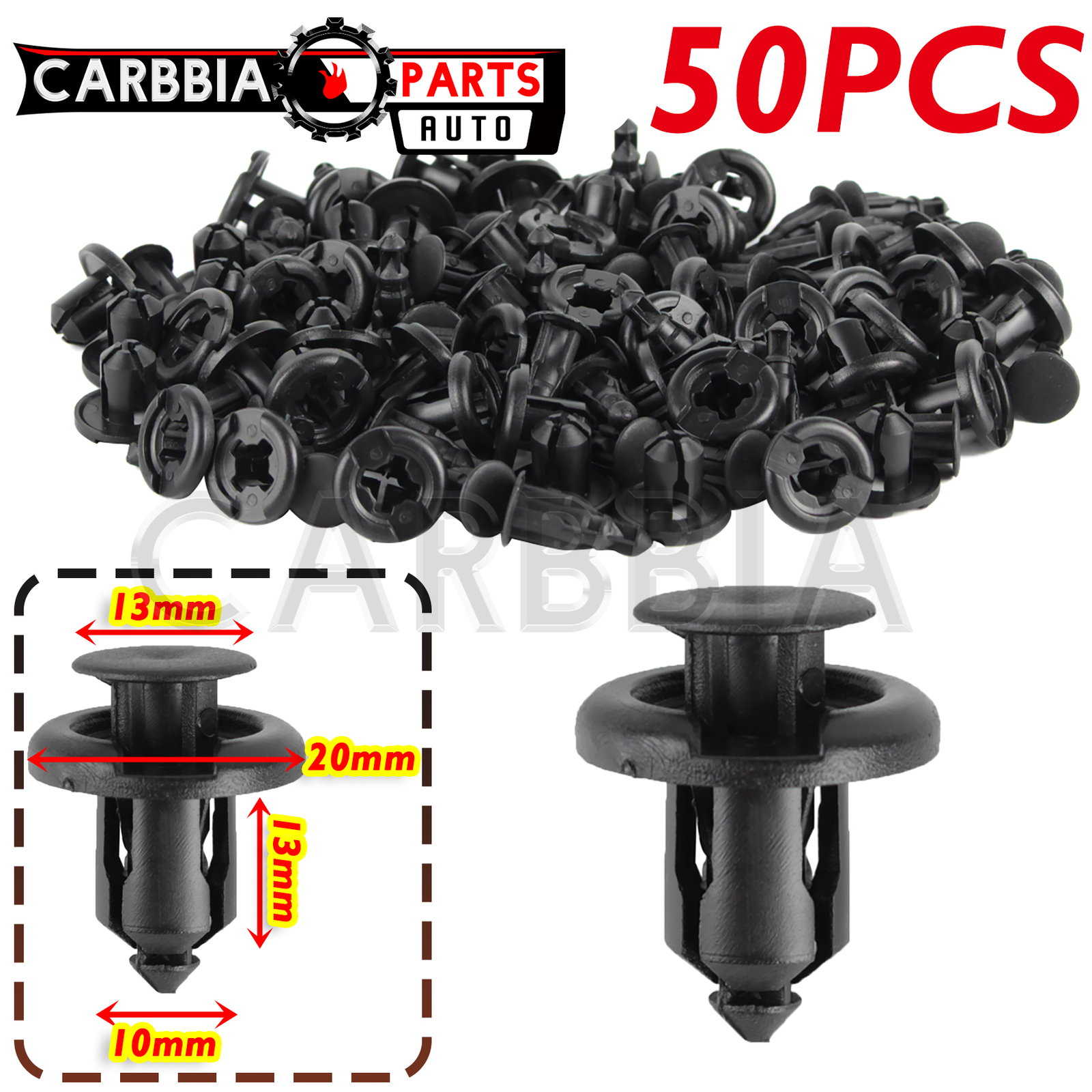 50pcs Front Bumper Fender Moulding Grille Clips Fastener for Honda 91503-SZ3-003