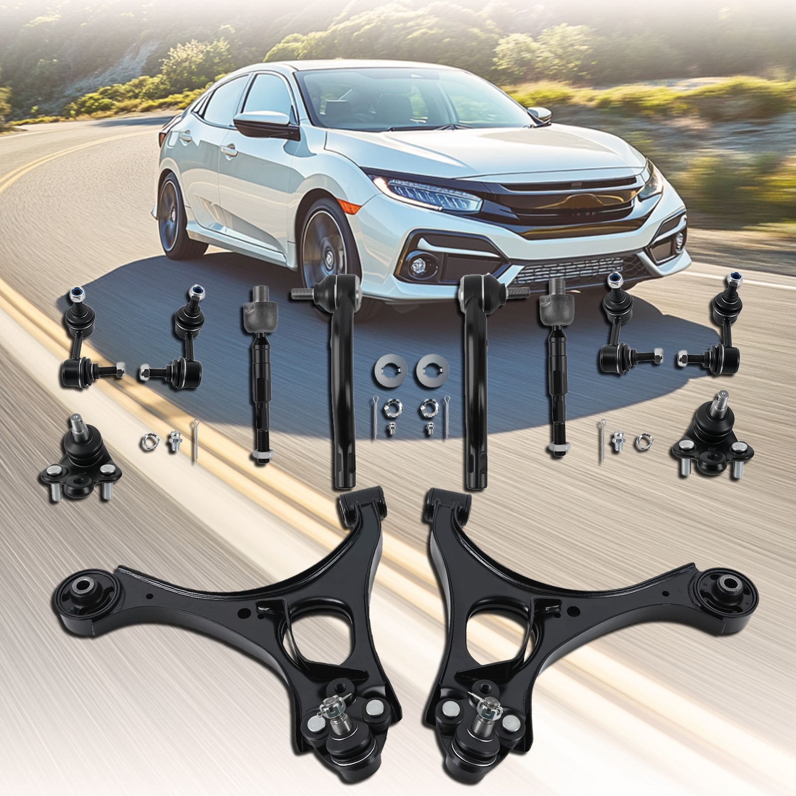12 Pcs Suspension Front Lower Control Arm for Honda Civic 2006 – 2011 K750125