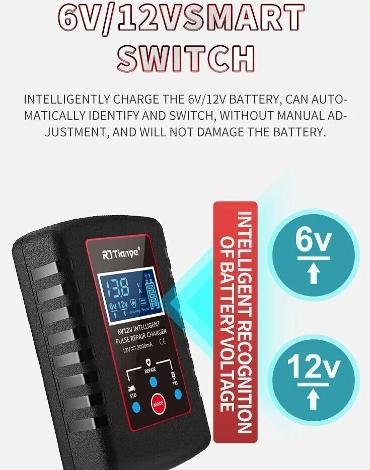 6V 12V Automatic Battery Charger Maintainer Motorcycle Trickle Float For Tender