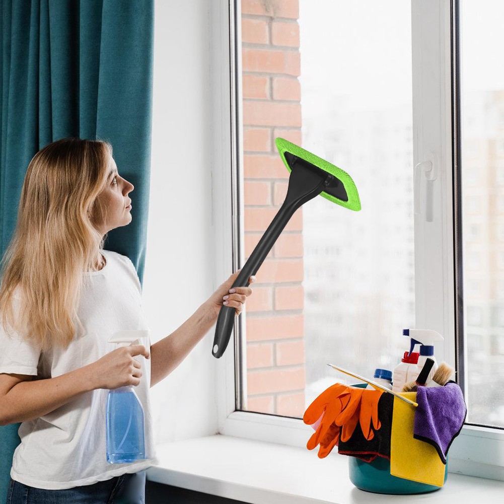 1SET Windshield Cleaner Wand Microfiber Car Inside Window Cleaning Tool Anti Fog