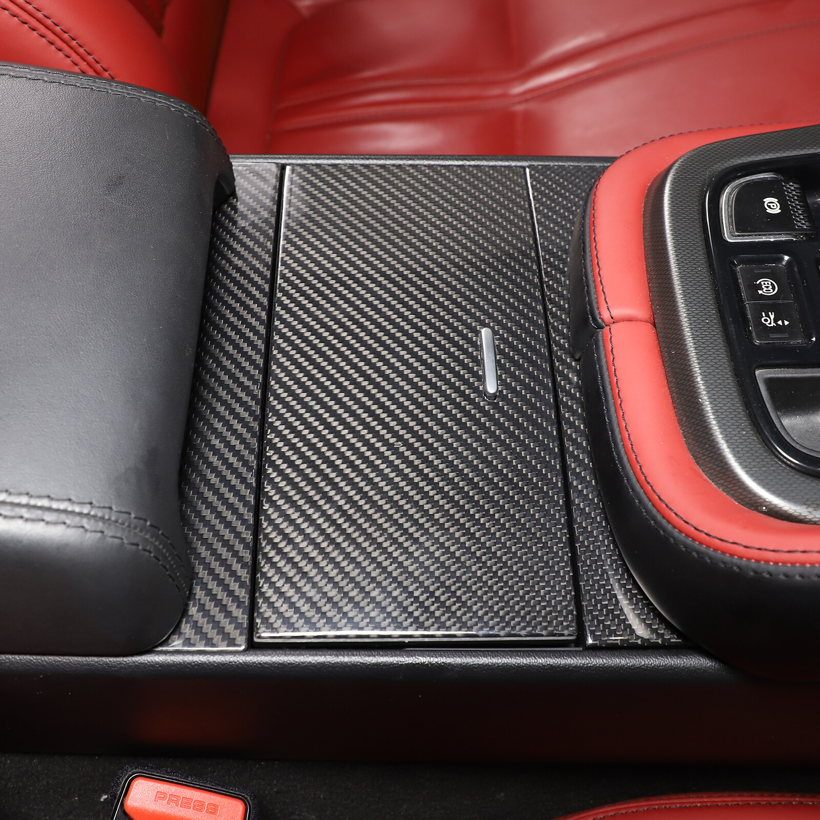 Dry Carbon Fiber Center Storage Panel Cover Trim For Jaguar F-TYPE 2013-2023