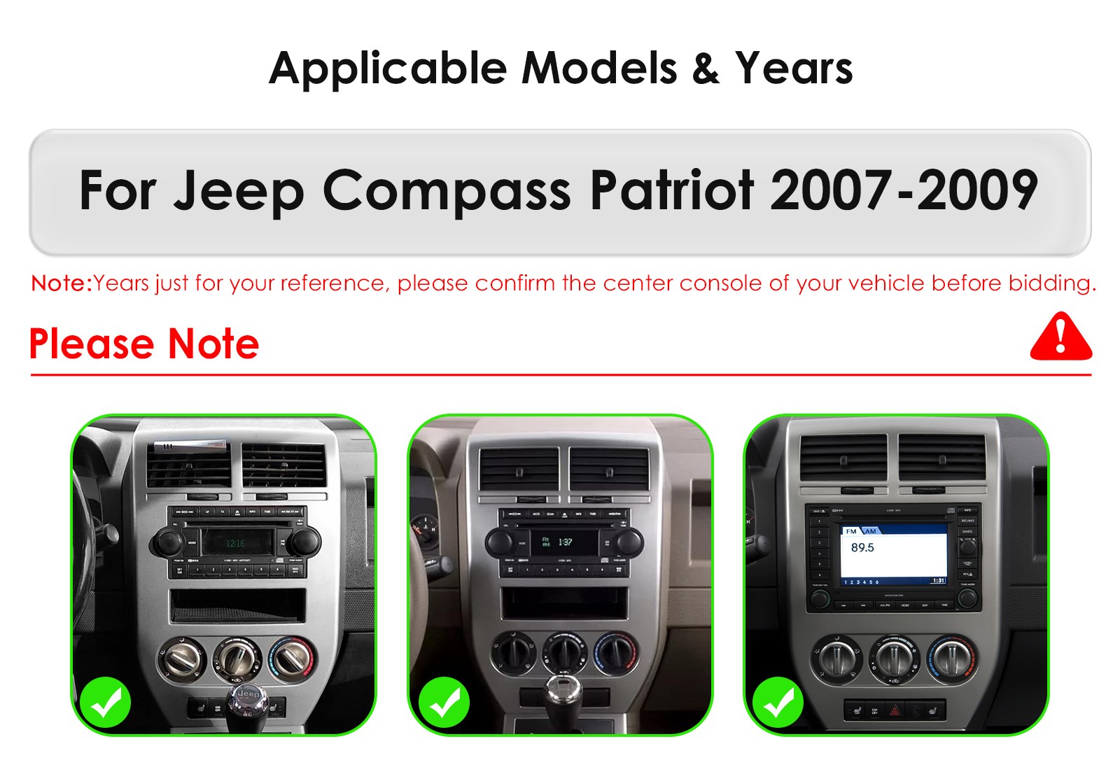 4GB+64GB Car Radio Apple CarPlay Touchscreen Navi For Jeep Compass Patriot 07‑09