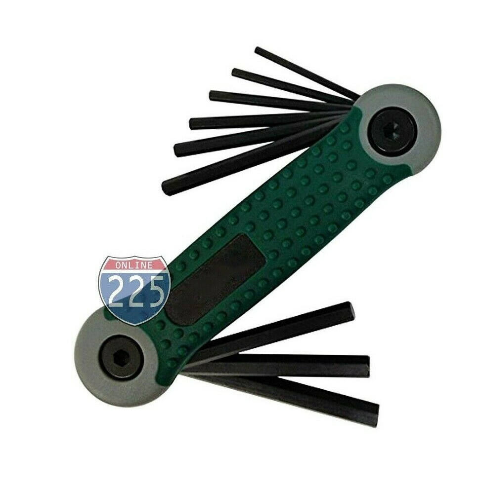 Premium Quality Folding Hex Key Set, Nine-Key Inch Sizes SAE Allen Wrench TAIWAN