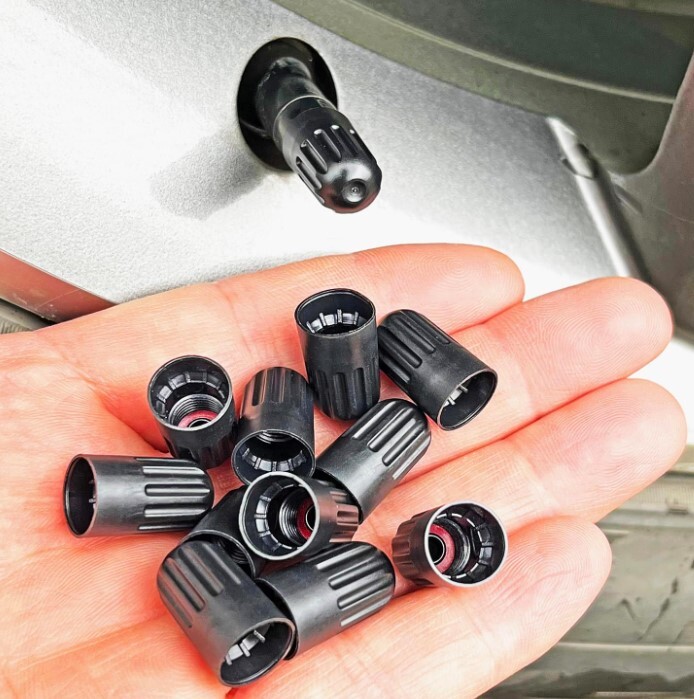 Extended Black Tire Valve Caps – Heavy Duty Plastic – Sets of 10, 25, 50 or 100