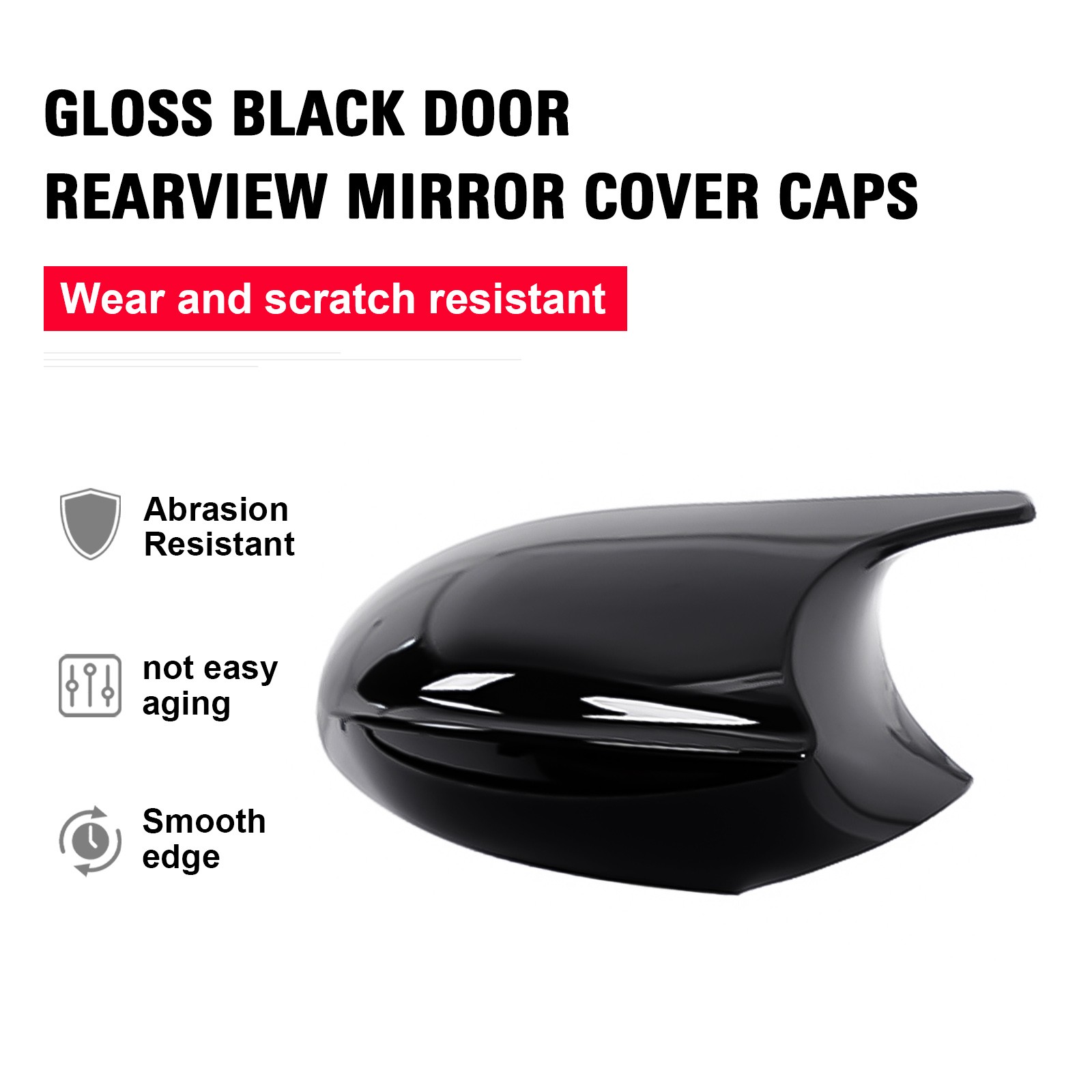 Pair For BMW E90 E91 E92 E93 PRE-LCI Gloss Black M3 Style Side Mirror Cover Caps