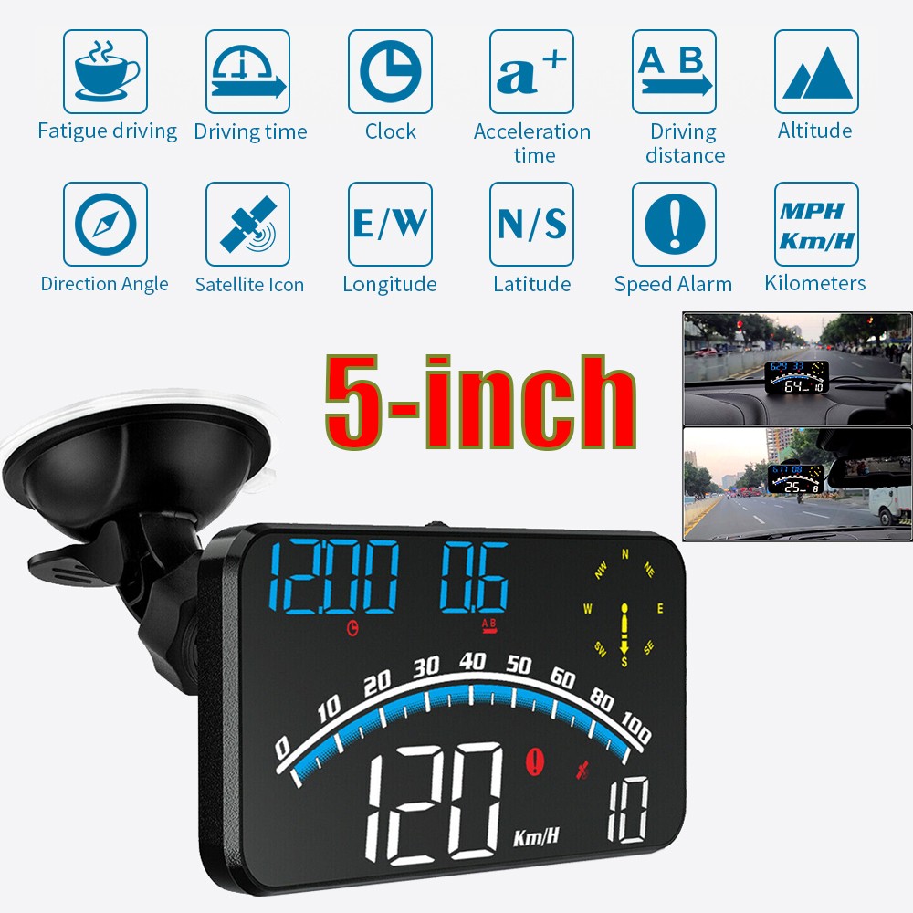 GPS Digital Speedometer Car Truck Motorcycle Head Up Display Odometer HUD MPH
