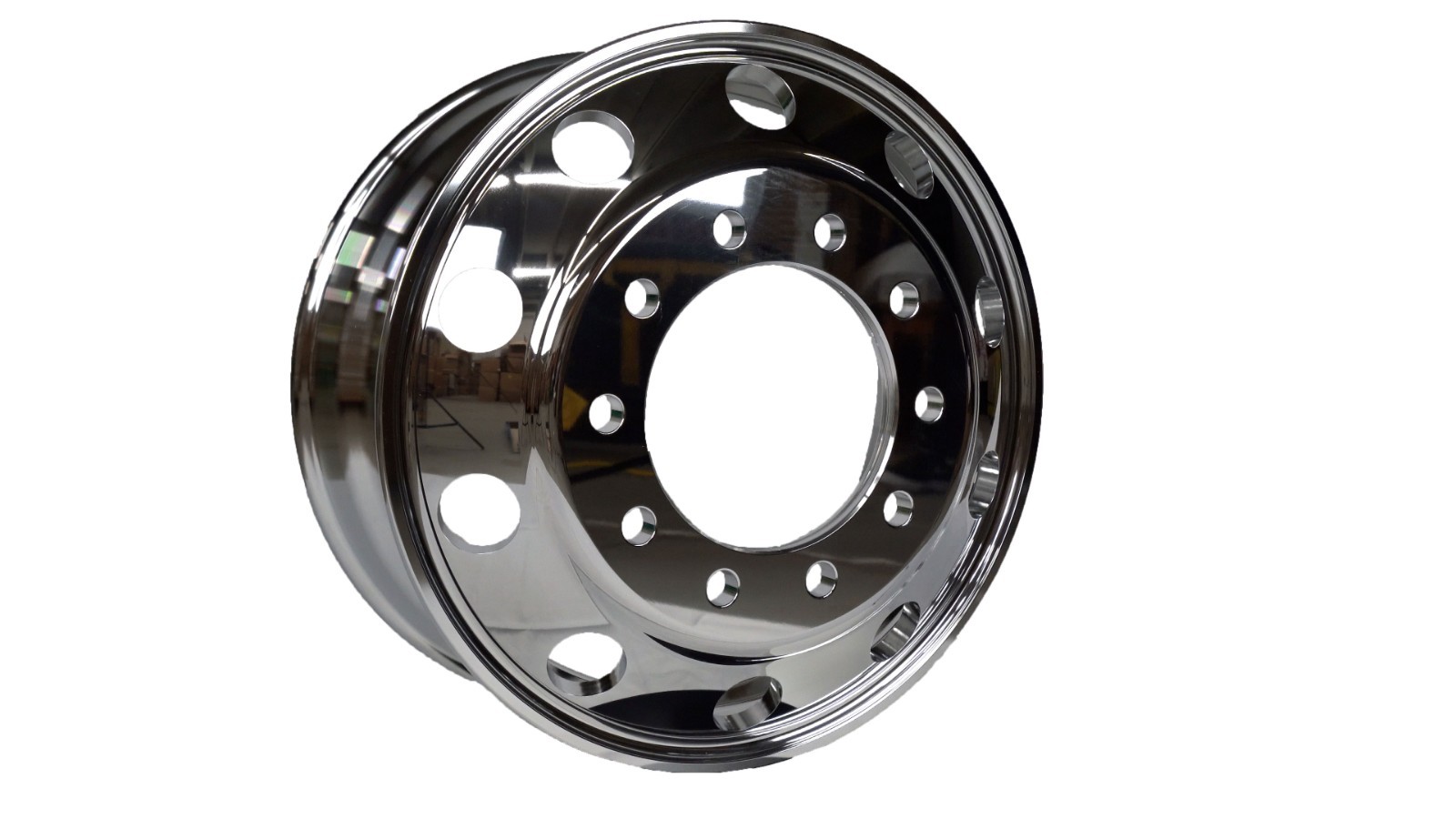 22.5×8.25 Forged Aluminum Truck Wheel Hub Piloted 10-Hole 10×285.75 Mirror Polis