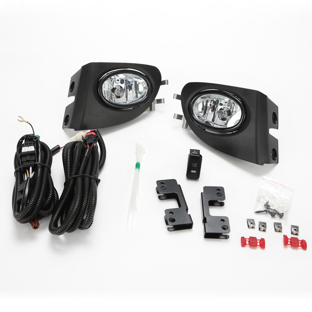 Clear Fog Lights For 2002-2005 Civic Si Hatchback 3Dr w/Bezel Switch Wire EP3 HB