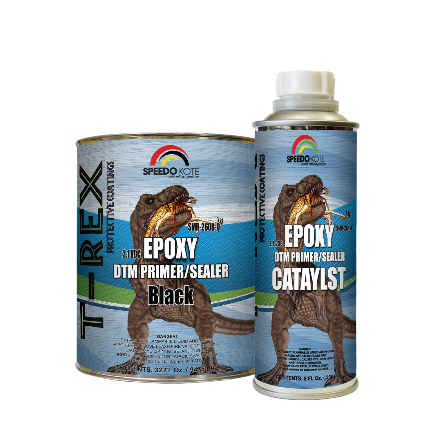 Epoxy Fast Dry 2.1 low voc DTM Primer & Sealer Black Quart Kit, SMR-260B-Q/261-8