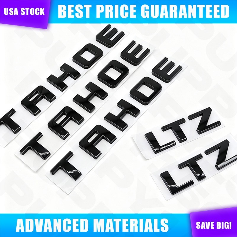 For Tahoe LT LTZ Letters 2007-2020 Gloss Black Raised Emblems Trims Accessories