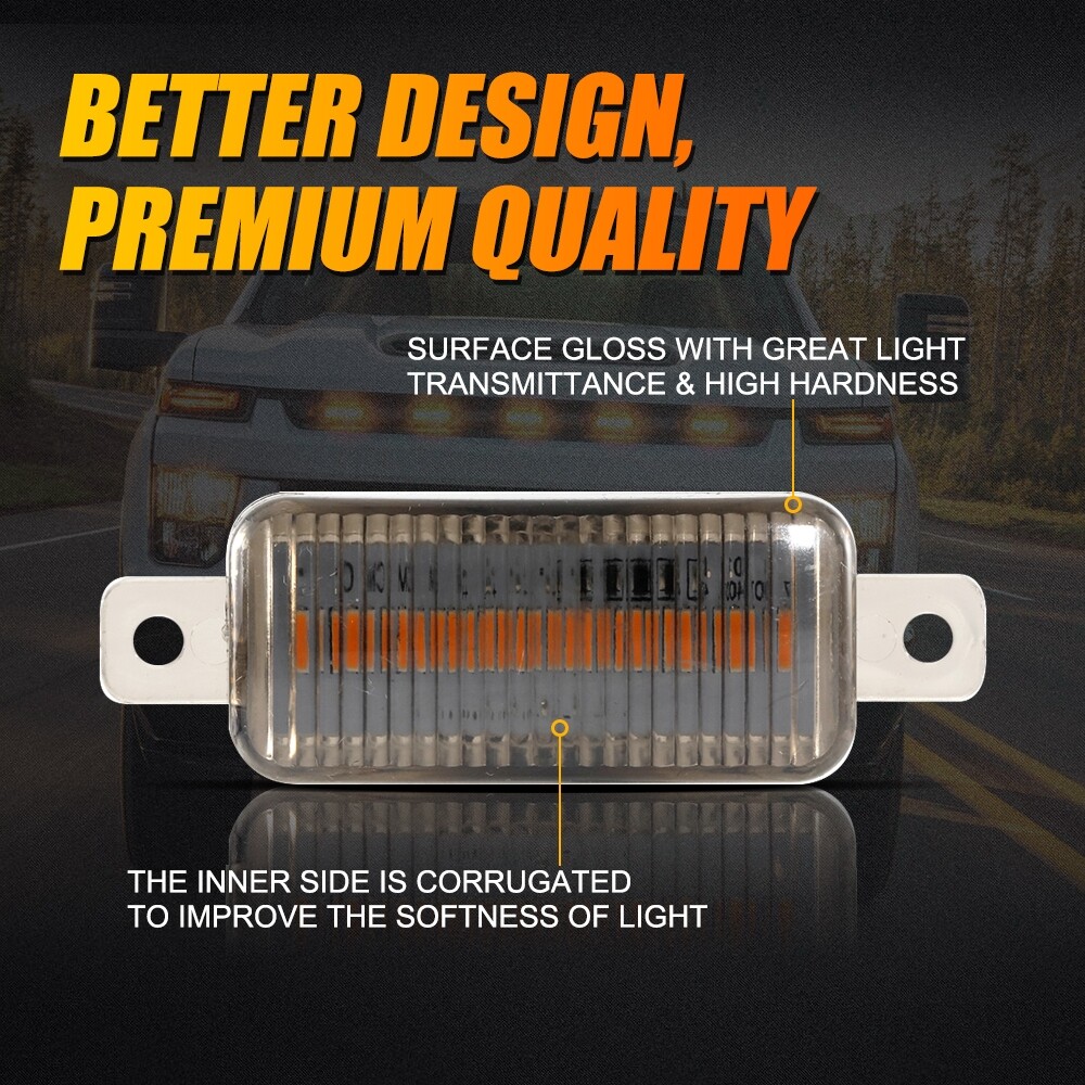 3pcs LED Amber Grille Lights Kit Universal For Ford Truck SUV SVT Raptor Style