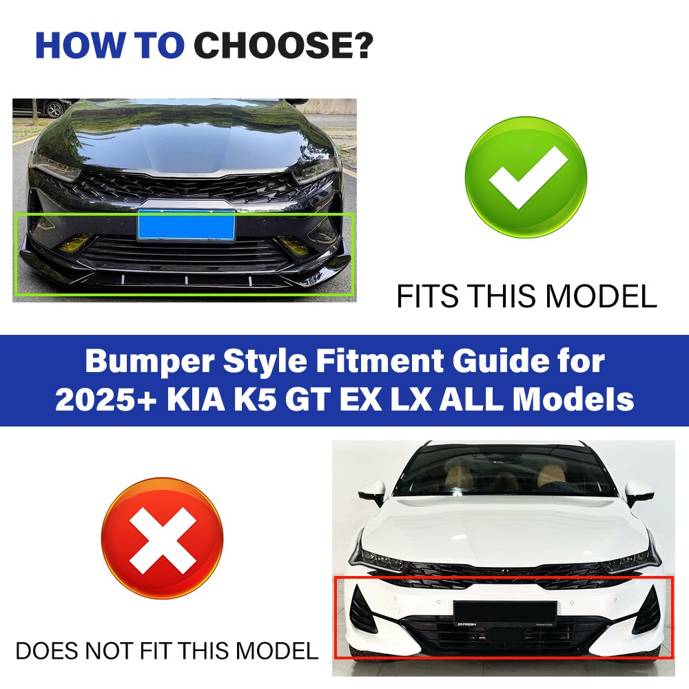 Complete Aero Kit for 2025+ Kia K5 – Front Lip, Side Skirts & Rear Diffuser