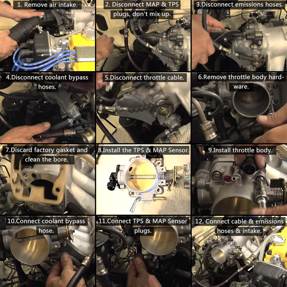 2.75” 70MM Throttle Body For Honda F22 H22 B16 B18 B20 D15 D16 B D F H Series
