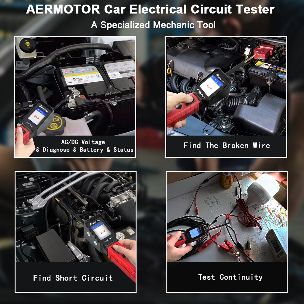 AERMOTOR P100 PLUS Power Circuit Probe Kit 12/24V Electrical Car Voltage Tester