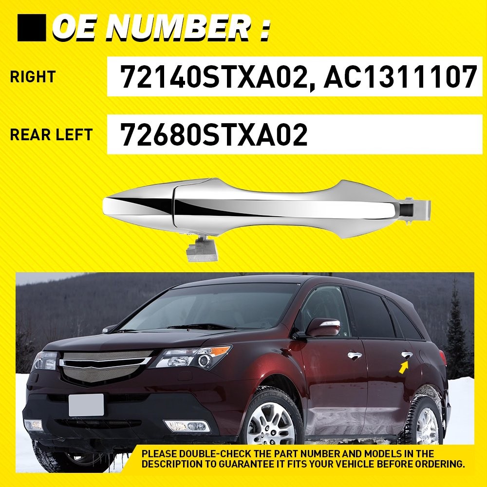 Exterior Rear Left Right Door Handle For 2007 08-13 Acura MDX Base AC1311107 EJ