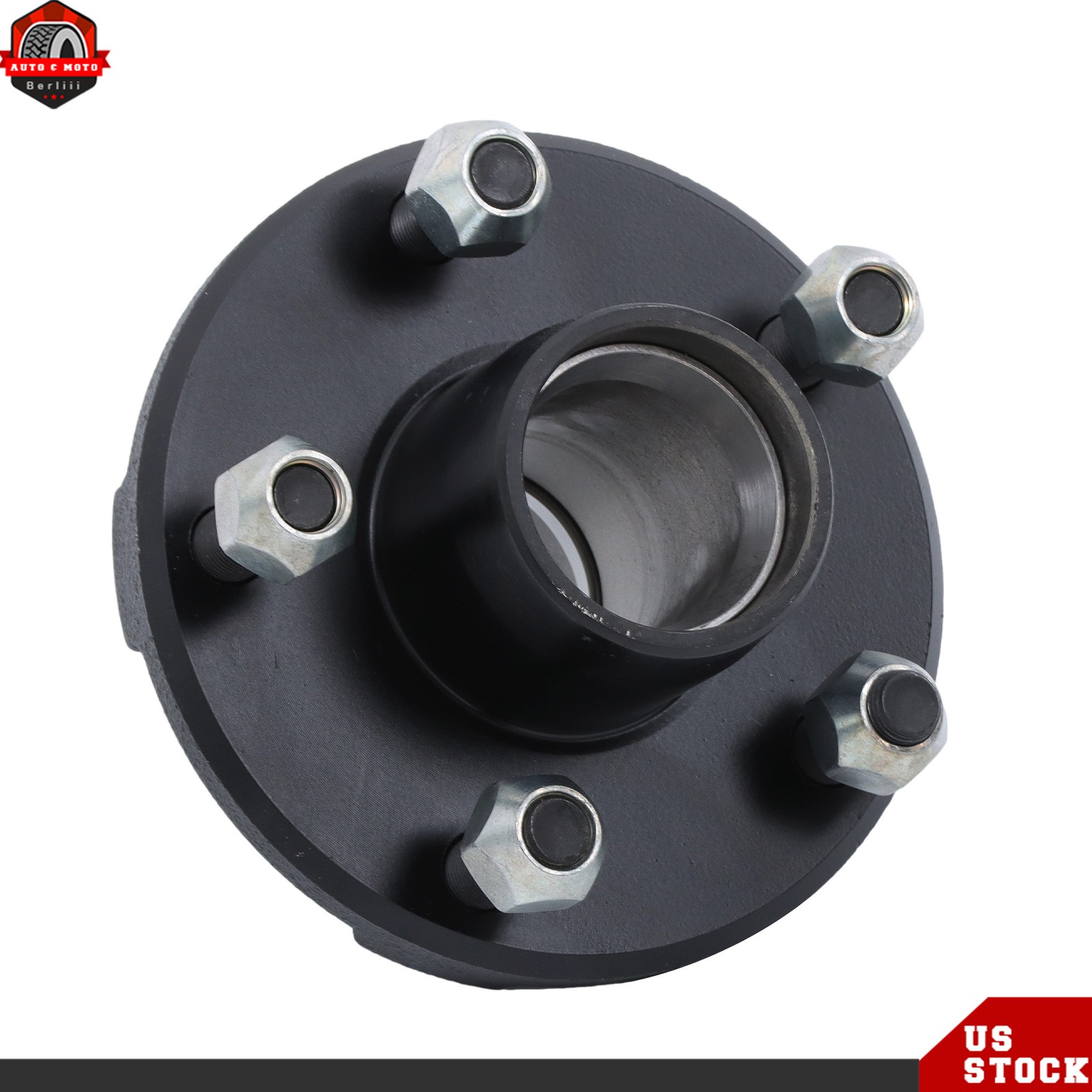 2 × Trailer Hub Kit 5 Lug 4.5″ For 2000lb 1″ or 1-1/16″ Spindle & L44643 Bearing