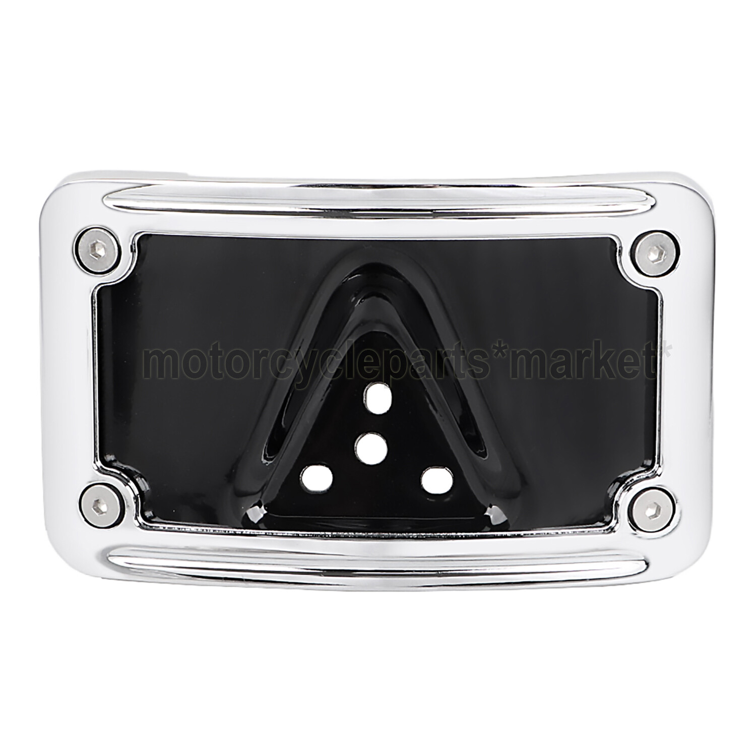 Chrome CNC Curved Laydown License Plate w/ Bracket For Harley Sportster XL Dyna