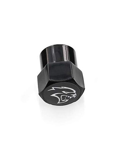 Compatible with Hellcat 4Pcs Tire Valve Stem Caps Black Anodized Aluminum Set