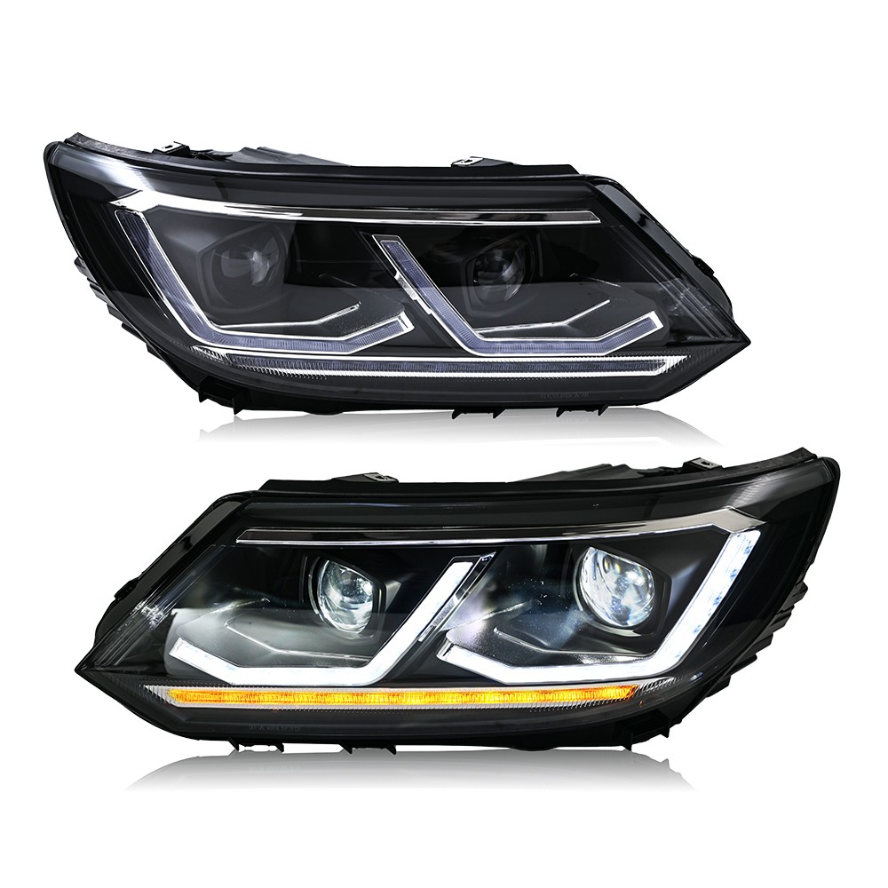 Pair Upgrade LED Headlight For 2013-2017 Volkswagen Tiguan Front Lamps Animation