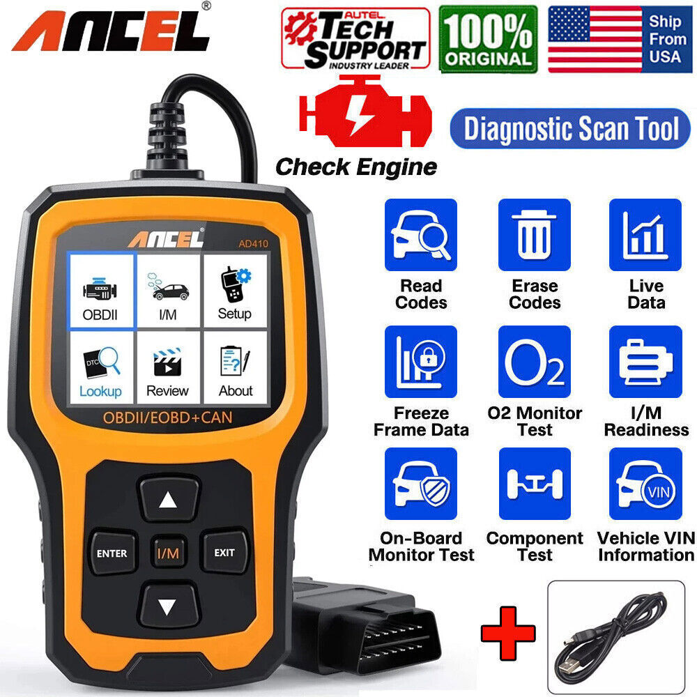 ANCEL AD410 OBD2 Scanner Auto Code Reader Check Engine Fault Car Diagnostic Tool