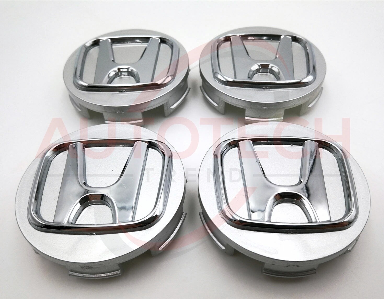 Silver HONDA Set Of 4 Wheel Center Caps 69MM