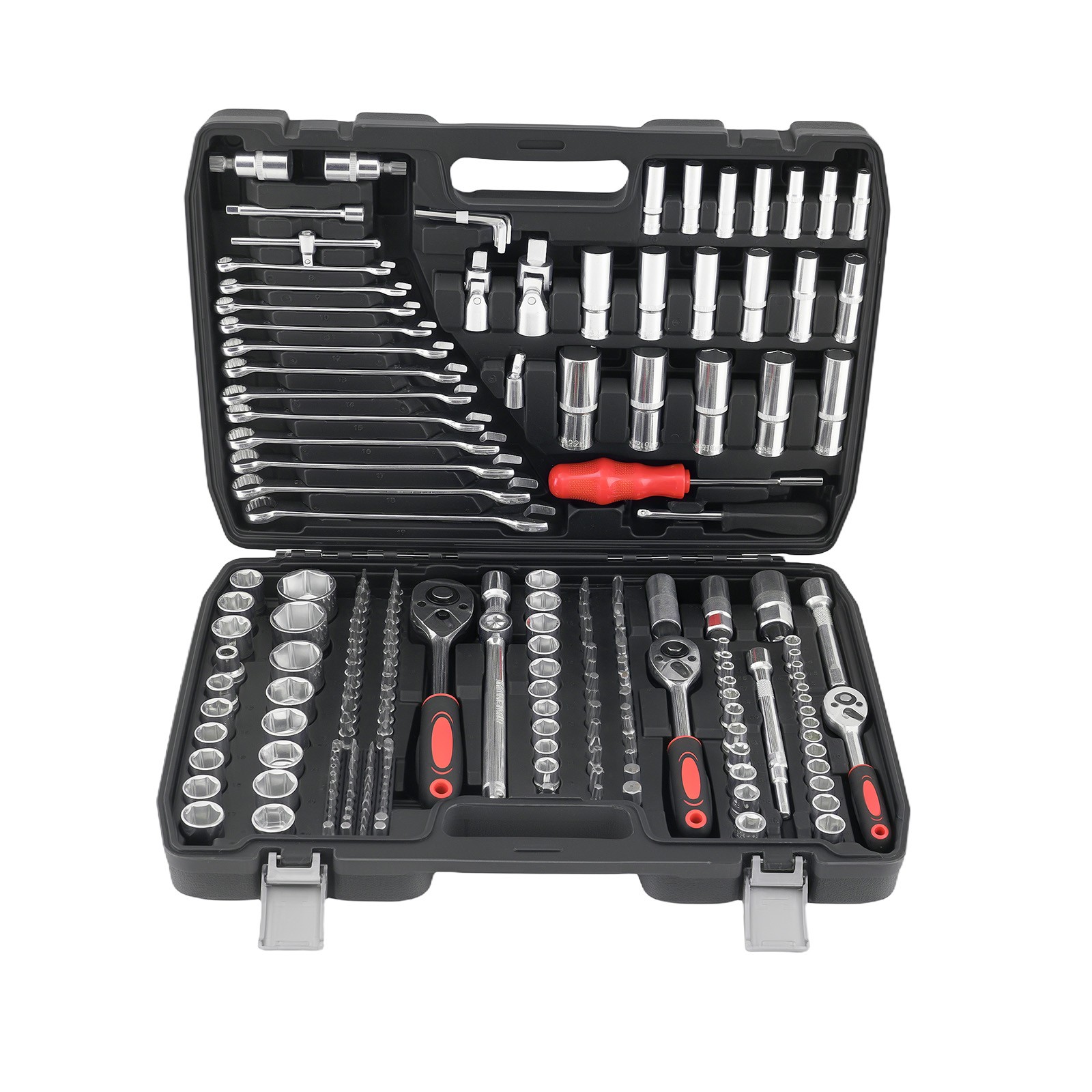 216PCS Ratchet Socket Wrench Tool Set 1/4 3/8 1/2 DR Kit w/Storage