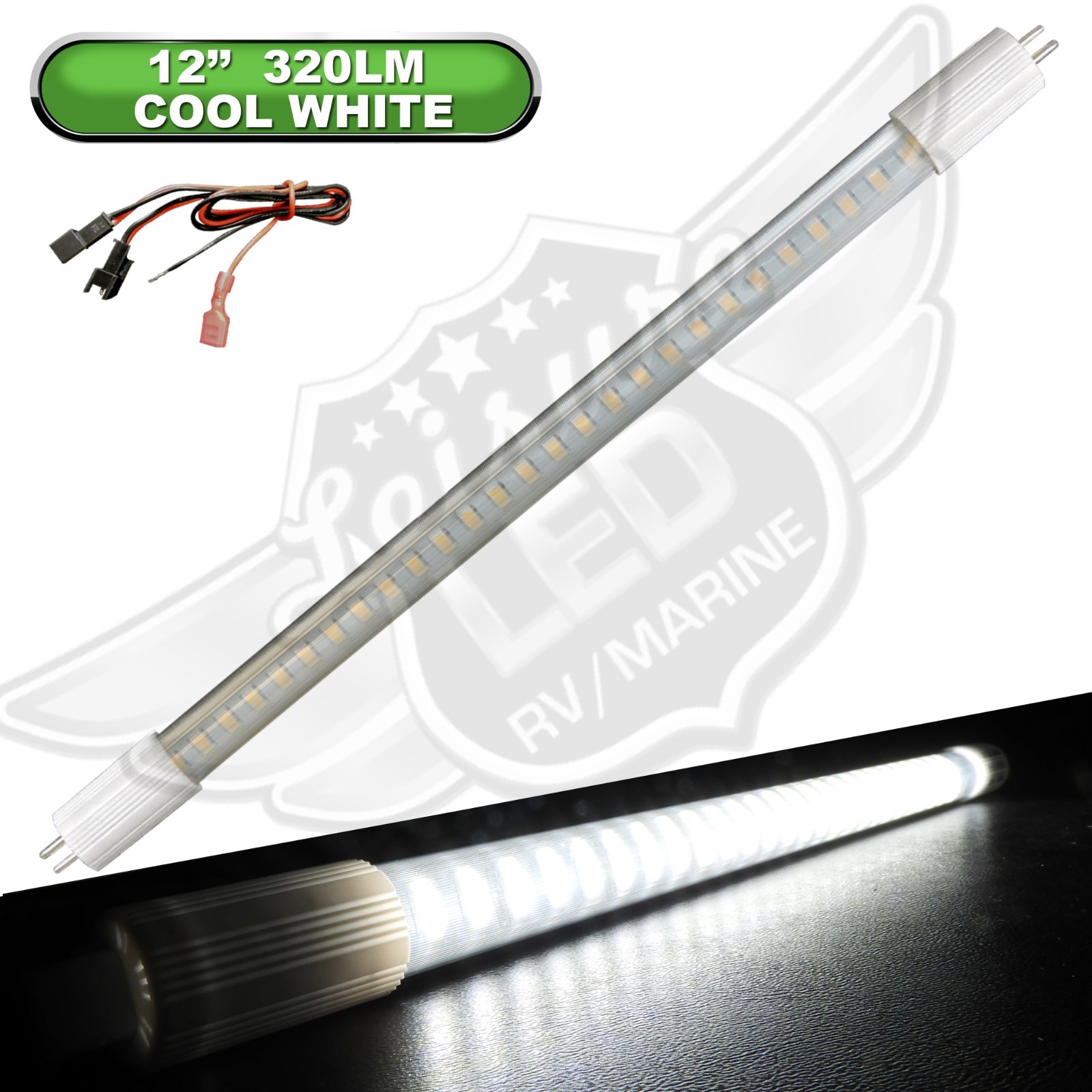 1..10-30V DC LED F8T5 Tube Light Bulb 12″ (1FT)- 4W Cool White for RV trailer
