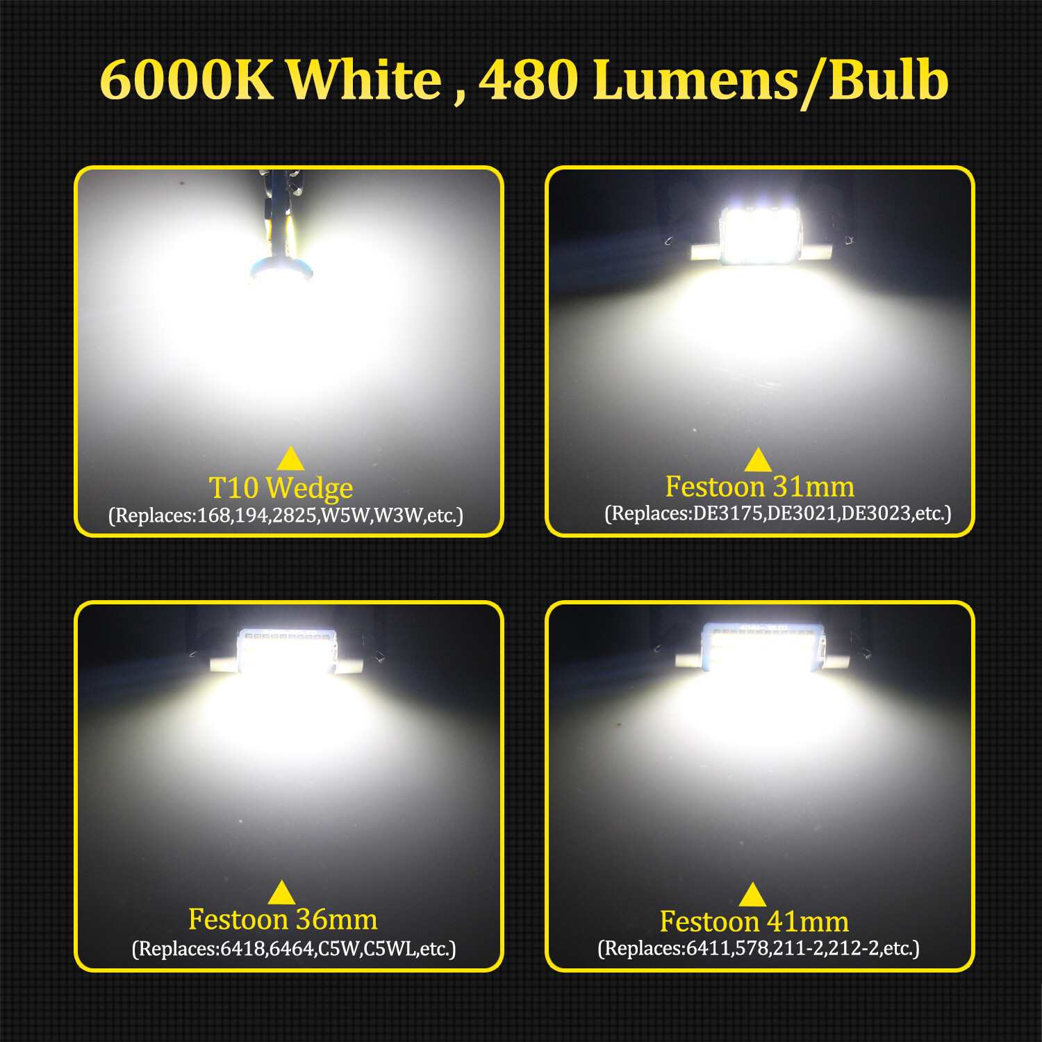 17x T10 36MM White Interior LED Lights Package Kit For 2011-2021 Dodge Durango