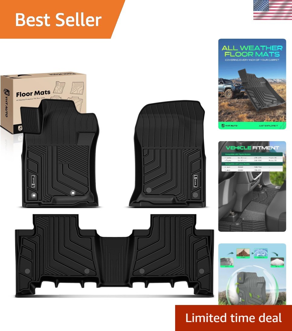 Anti-Slip Odorless Floor Liners for Lexus GX460 & Land Cruiser Prado SUVs
