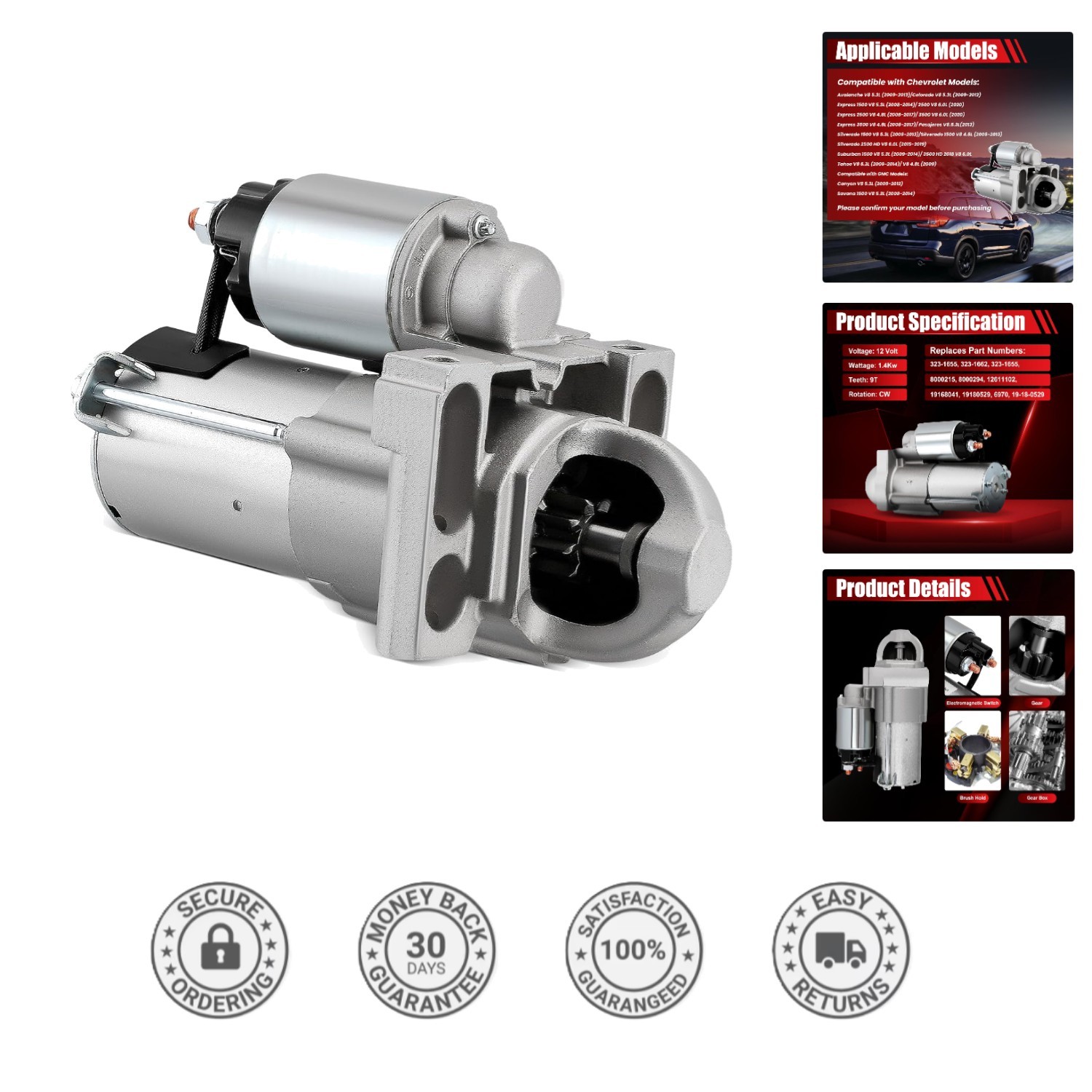 OE Quality 6970n Starter for Chevy Silverado 1500 & GMC Yukon – 2009-2014