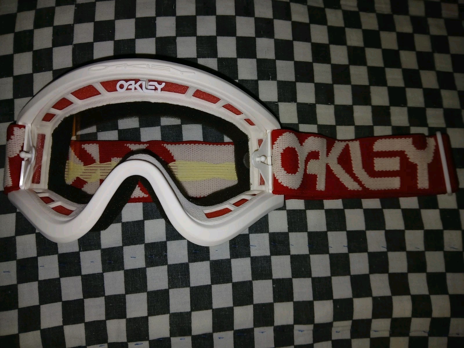 Vintage Oakley goggles White / Red guard mx,ama, , helmet, visor