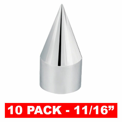 10 Chrome Press On Spike Nut or Bolt Covers for 11/16″ Wrench Size Car & Truck