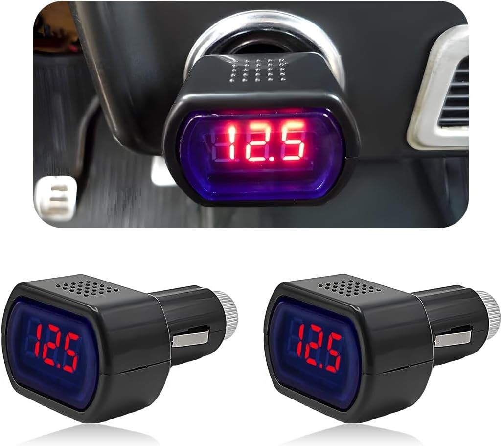 2 PCS DC 12V/24V Digital Voltmeter for Accurate Vehicle Voltage Monitoring