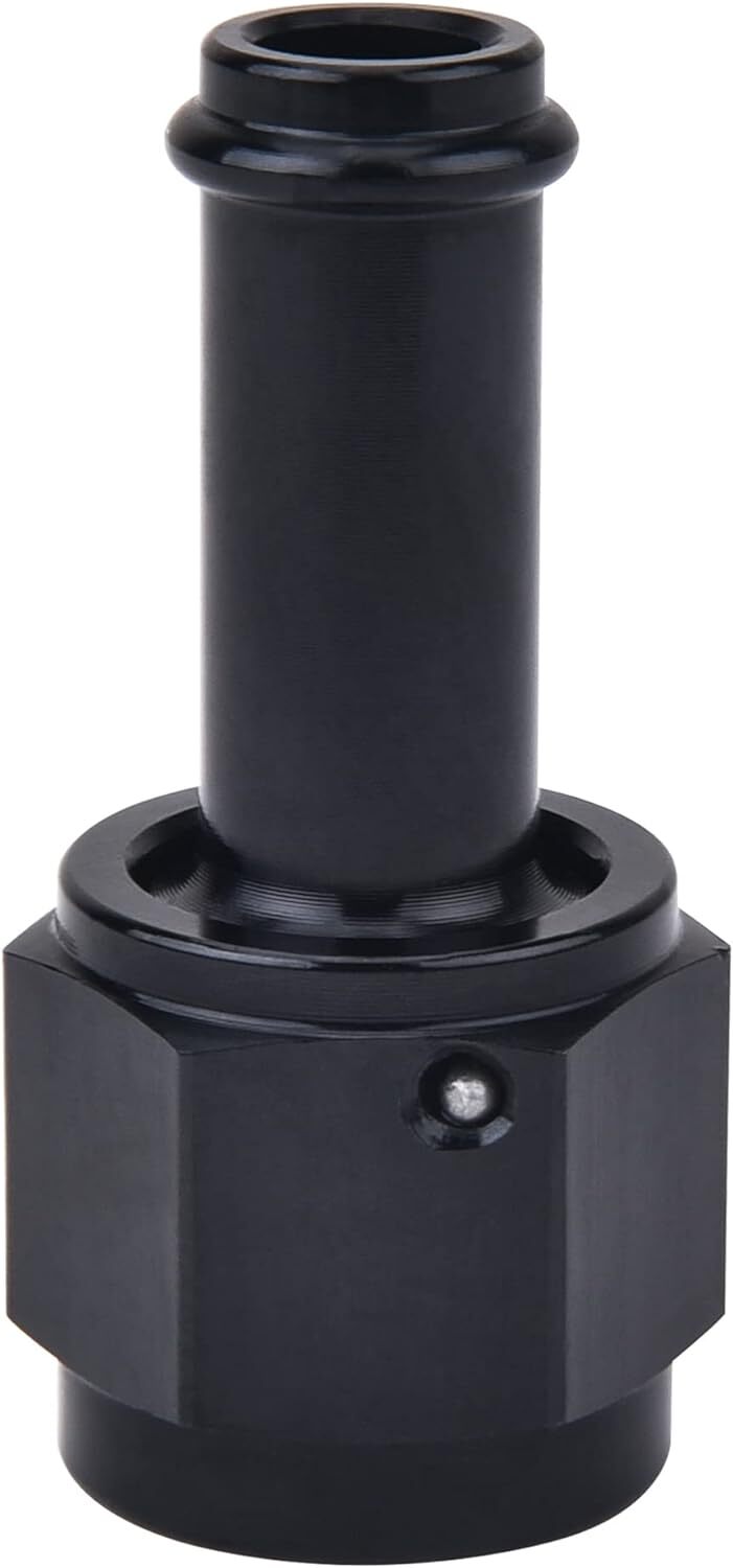 6AN AN6 Female To 3/8” straight Push On Barb Hose Adapter Swivel Fitting Black