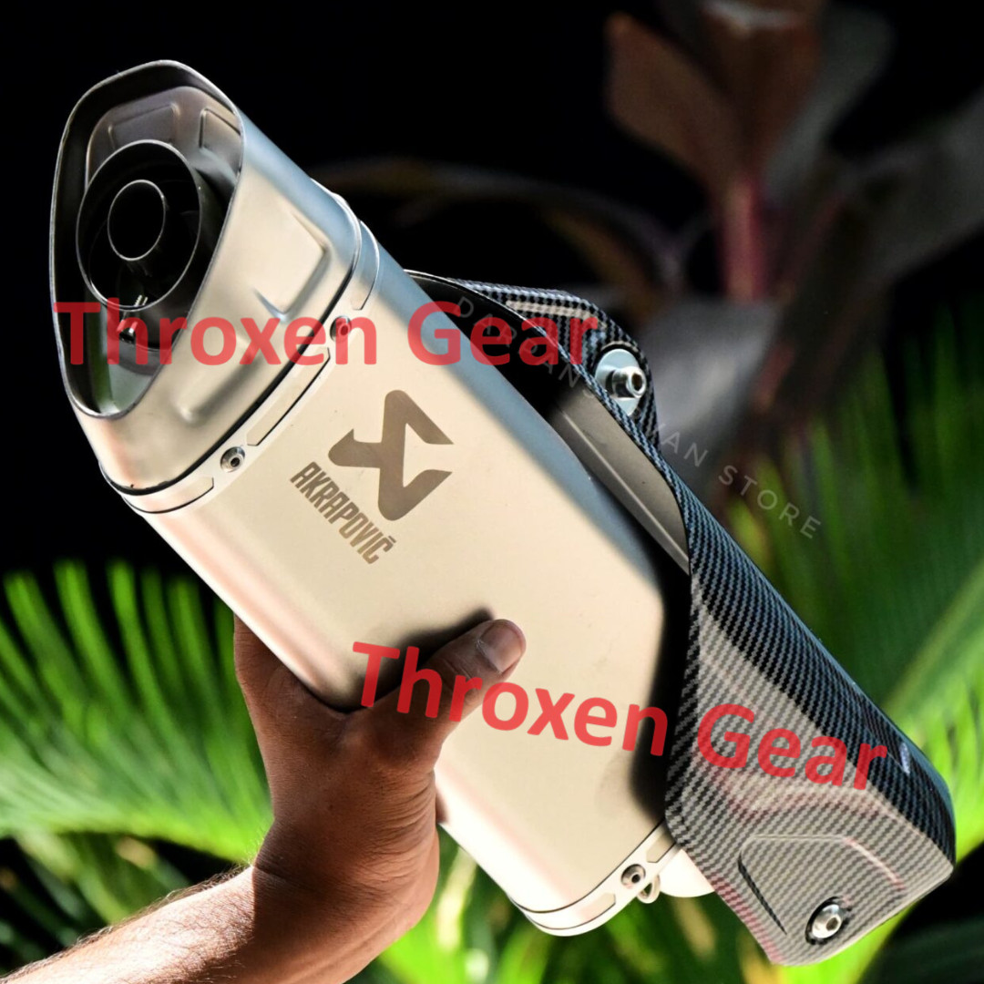 Akrapovic Exhaust Full Size Slip On Muffler Silver Universal Fit Sports Silencer