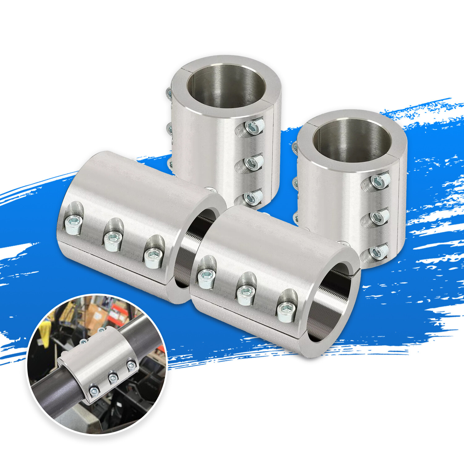 4 Steel tube clamps weldable bolt on 1.75″ 1 3/4″ roll cage mounts