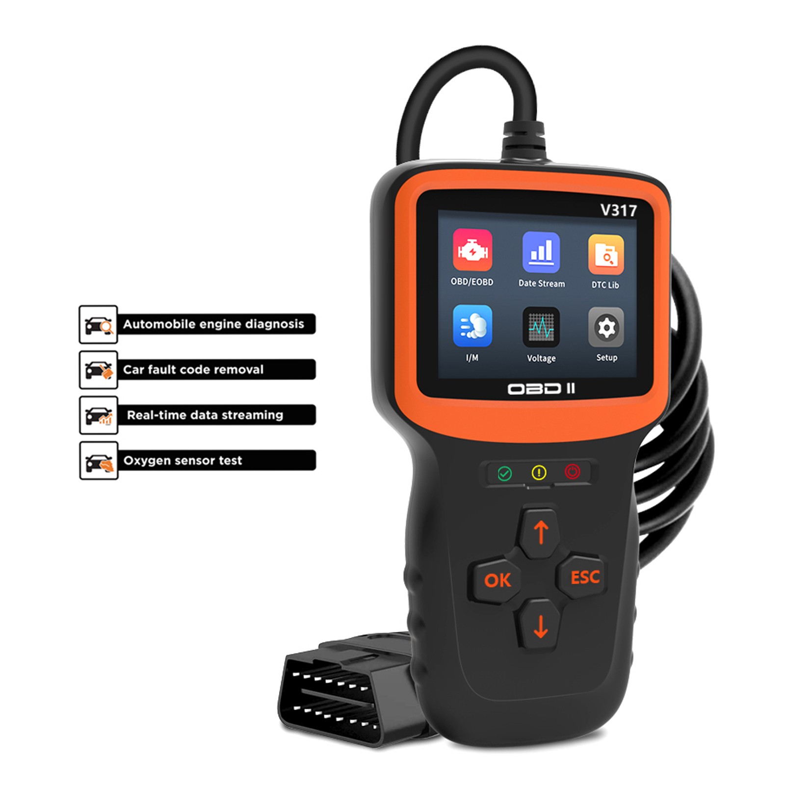 Full OBD2 Engine Diagnostic Scanner EVAP Tester Code Reader VIN Live Data Stream