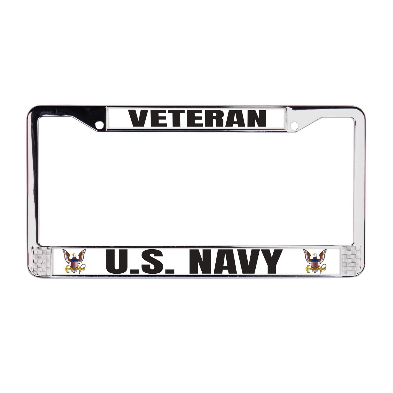 Veteran U.S. Navy Military Chrome License Plate Frame Cover for Car-Truck-SUV