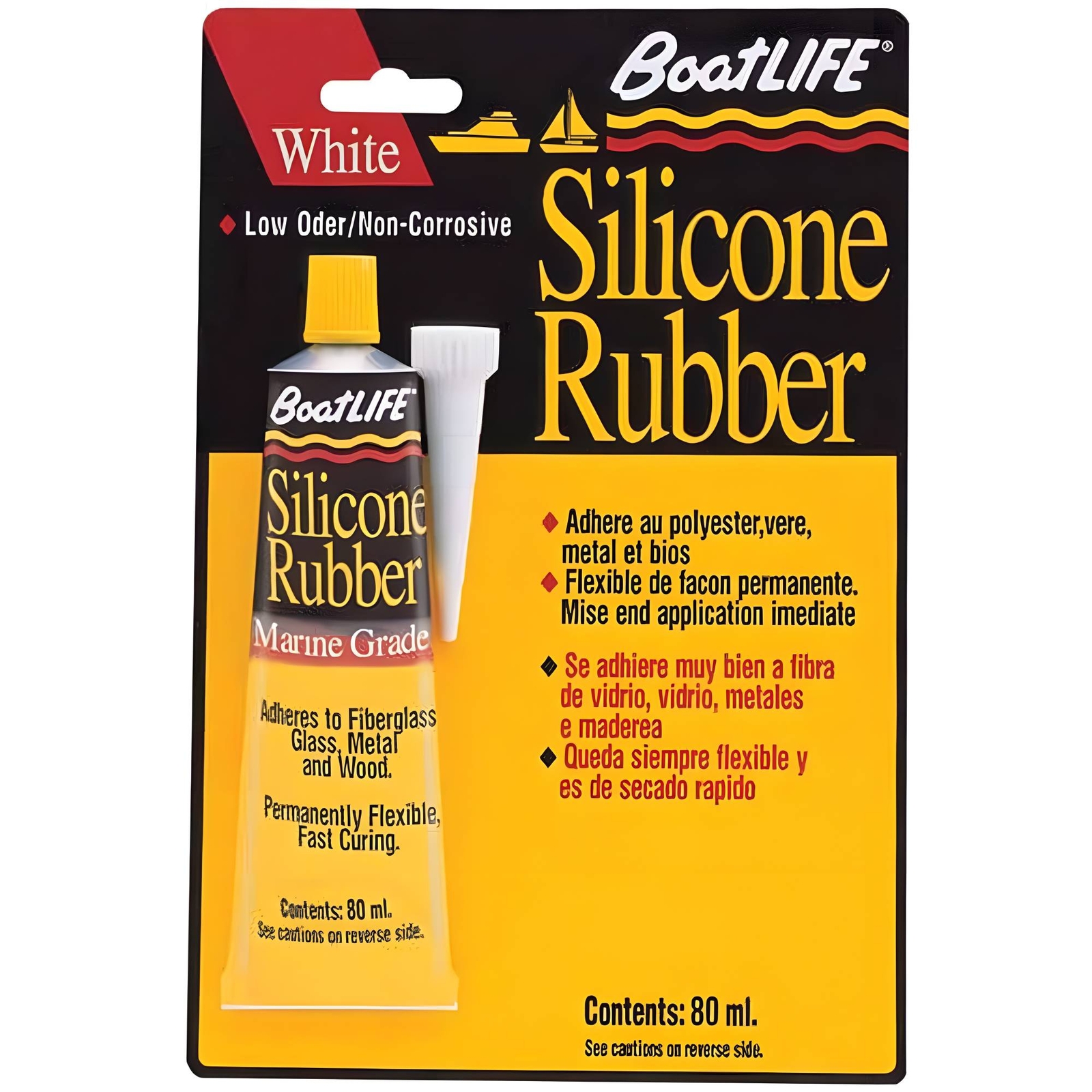 BoatLIFE Marine Silicone Rubber Sealant, 3 fl. oz. Tube – White (1141)
