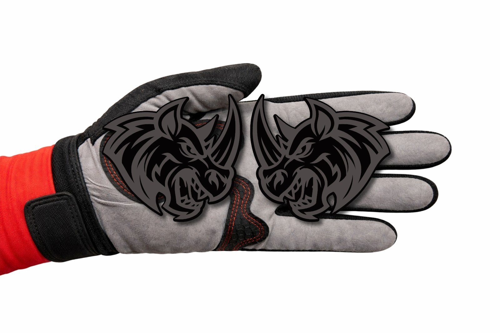 Matte Black on Black Angry Rhino Emblem Badge Pack of 2 Custom New Aggressive