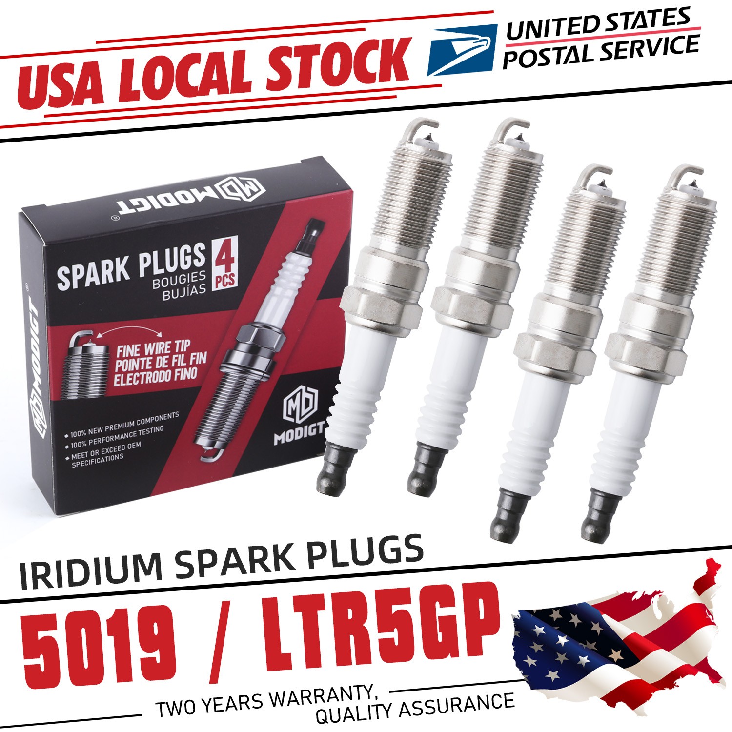 (Set of 4) Premium 5019 / LTR5GP Iridium Spark Plugs Kit – New And High Quality