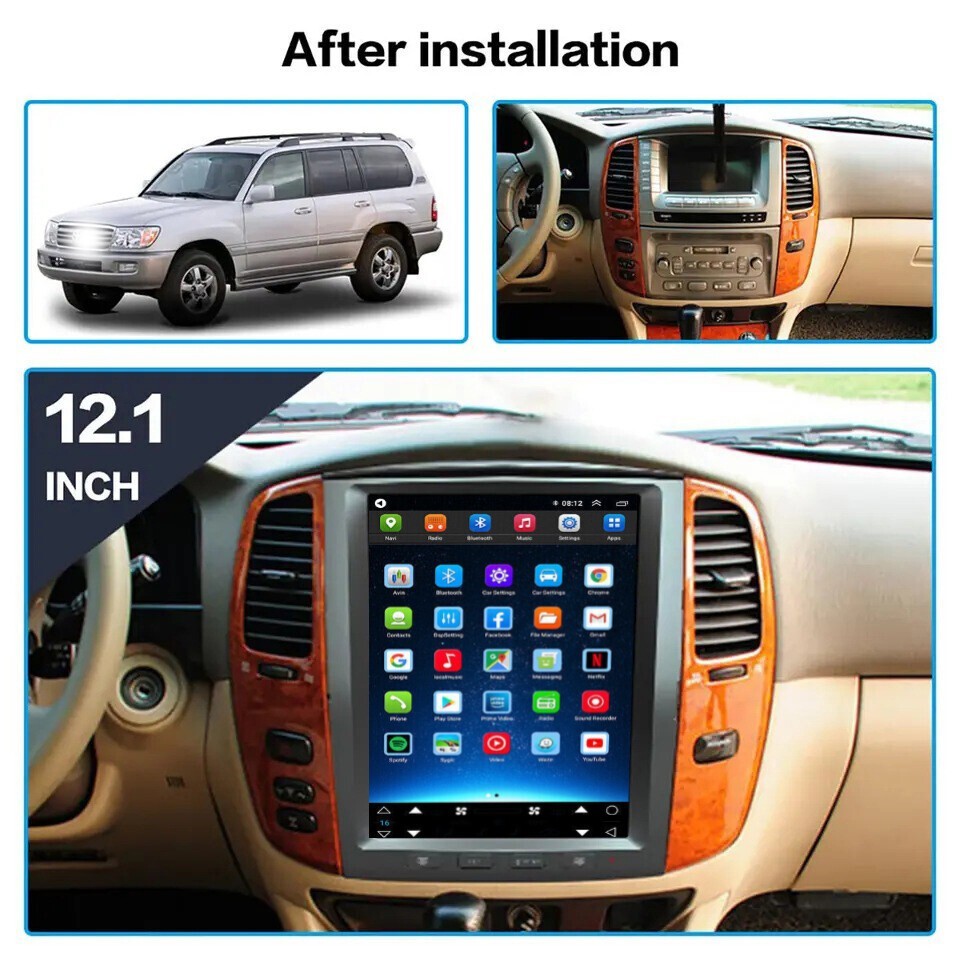 Car Radio Stereo GPS Carplay Screen For Toyota Land Cruiser LC100 Lexus LX470