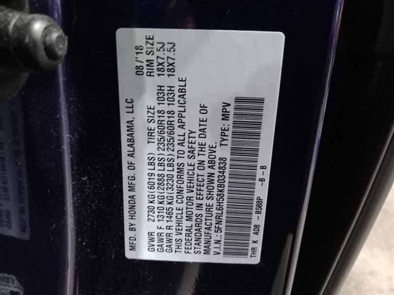 2019 Odyssey Engine Computer/Module Ecu/Ecm/Pcm Sku#3675182